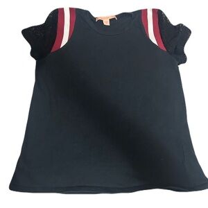 NEW Rebellious One Black Tee with Red and White Accents